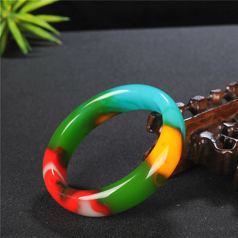 Color Jade Bangle Bracelet Genuine Natural Charm