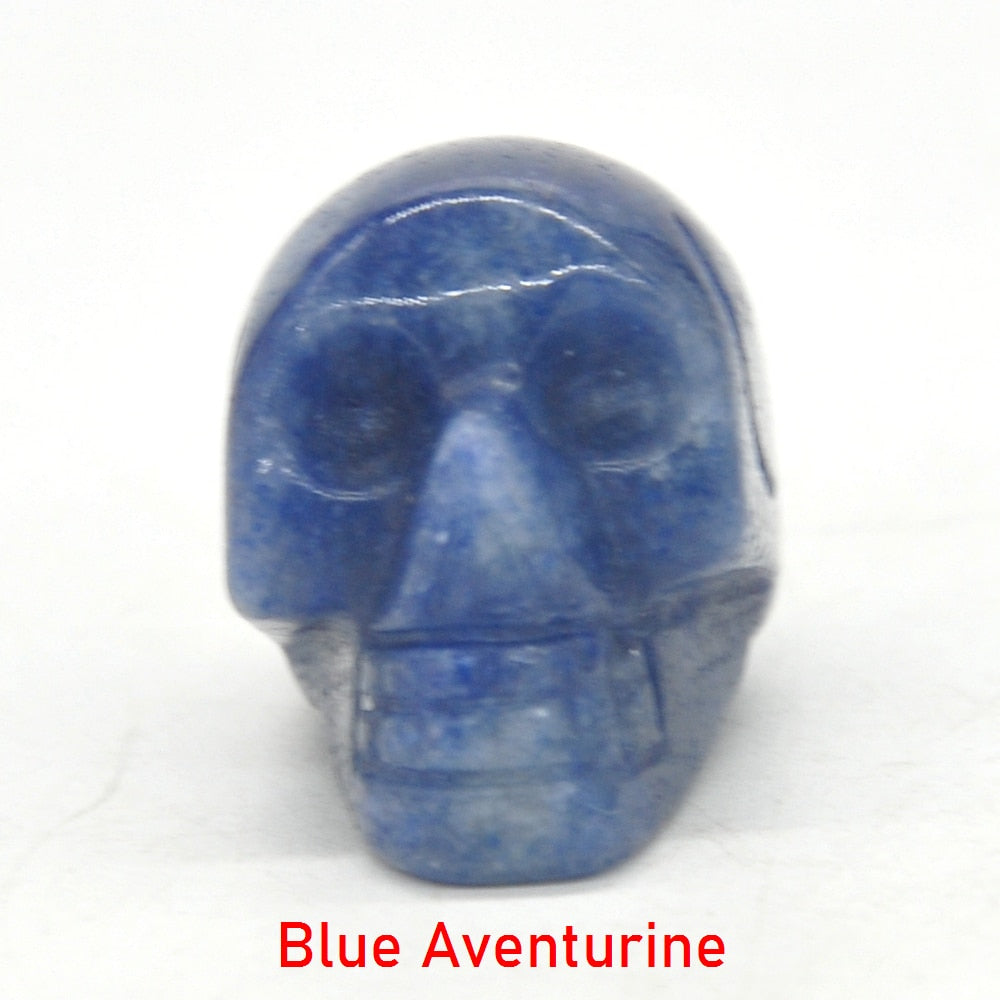 Skull Statue Natural Stone Carved Decoration Healing