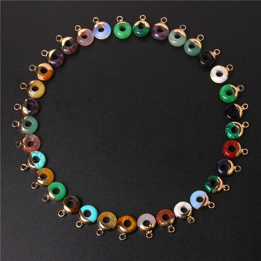 Big Hole Round Stone Beads Charms Jades