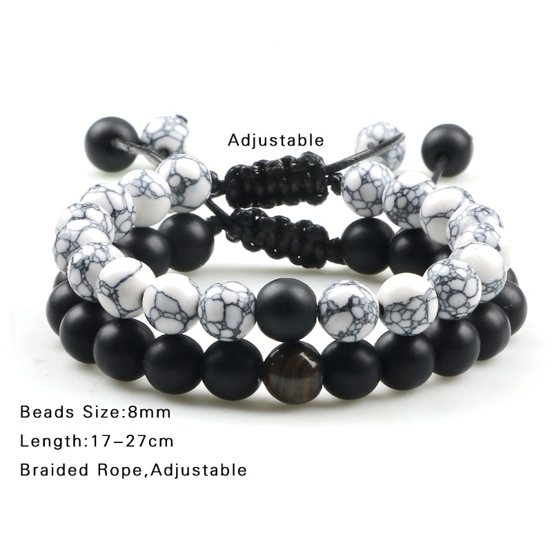 Adjustable Braided Natural Stone Beads Bracelets