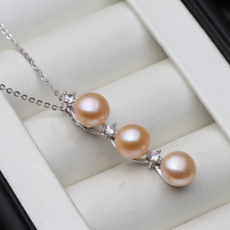 Fashion Freshwater Natural Black Pearl Pendant Women