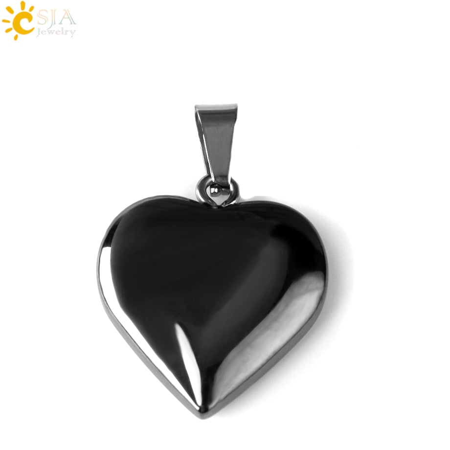 Heart Crystals Natural Stone Necklaces  Pendants