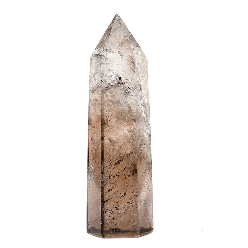 Natural Smoky Quartz Crystal Point Reiki Healing Prisms