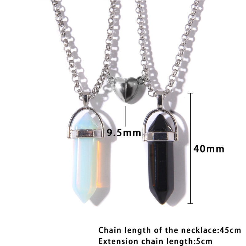 Magnetic Couple Necklaces For Lovers Heart Distance
