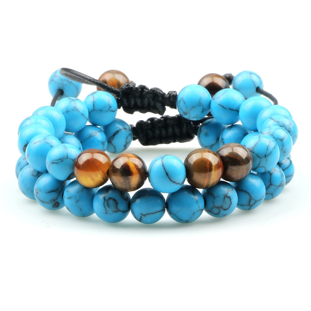 Adjustable Braided Natural Stone Beads Bracelets