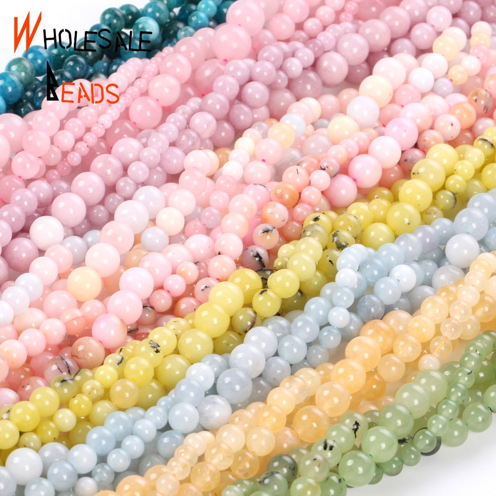 Natural Stone Aquamarines Chalcedony Jades Pink