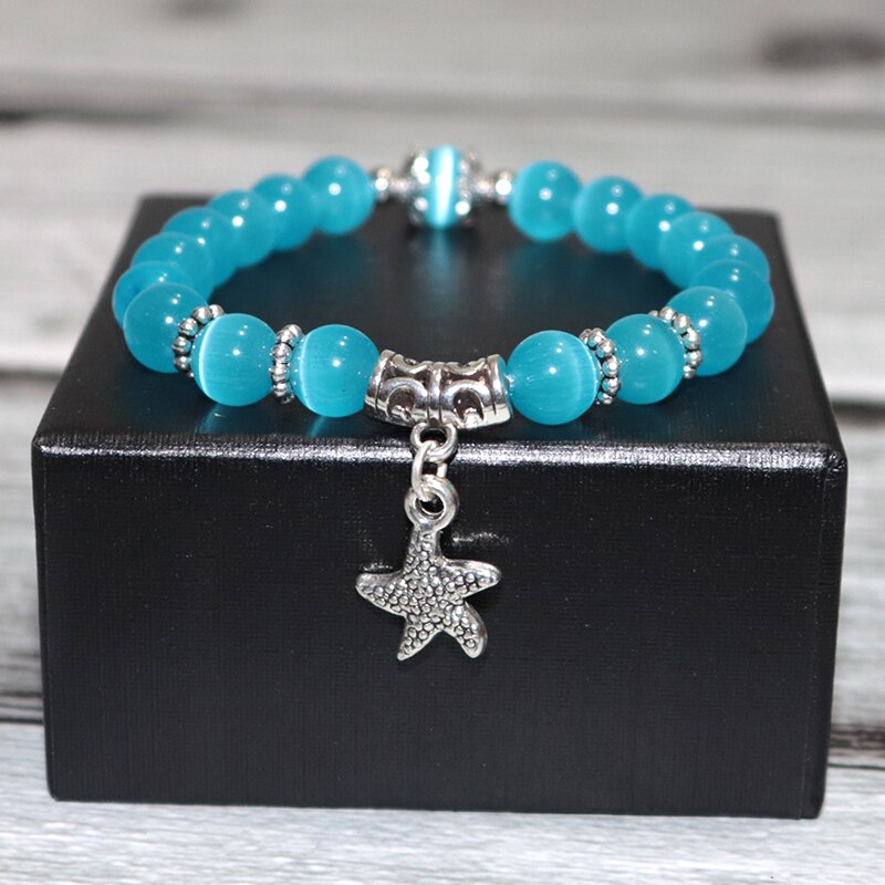 Cat Eyes Stone Bracelet For Women Cute Starfish