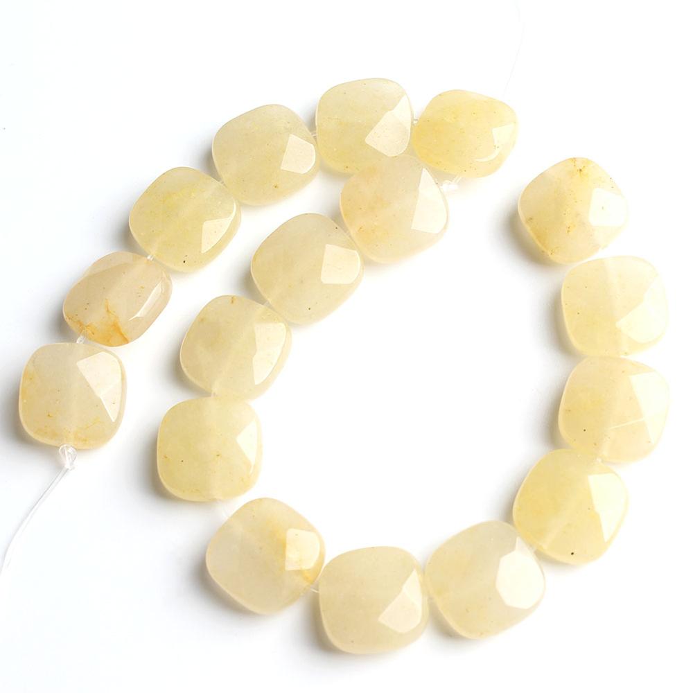 Faceted Square Stone Beads Natural Unakite Agates Jades