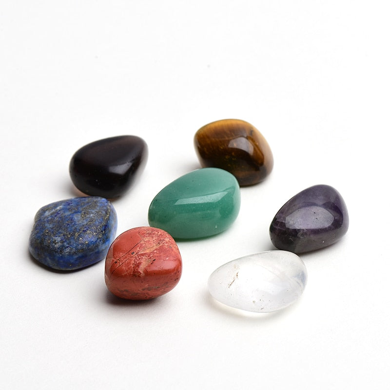 Natural Quartz  Seven Chakra Stone 7 Colors Set Yoga