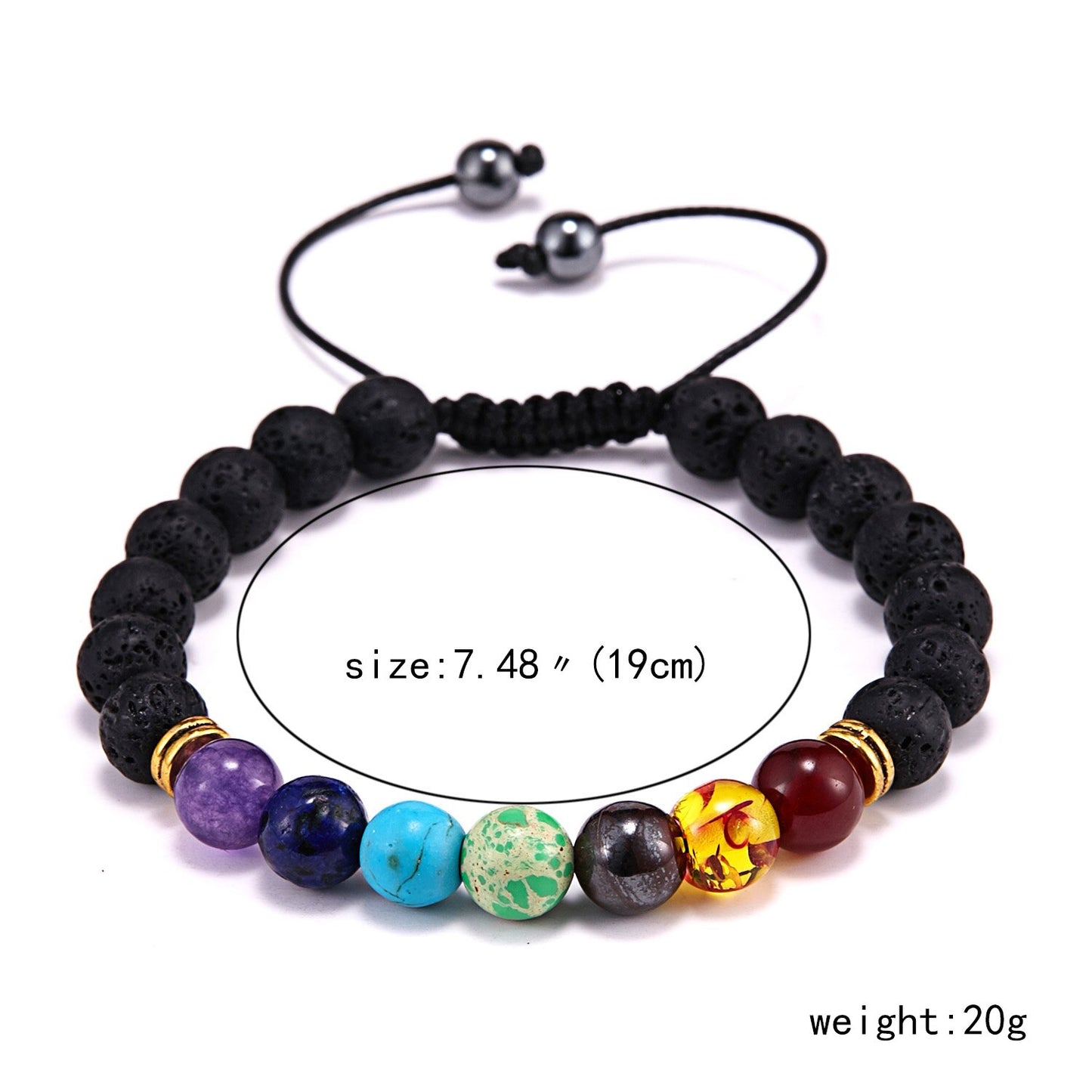 Classic Colorful Seven Chakras Natural Stone Bead