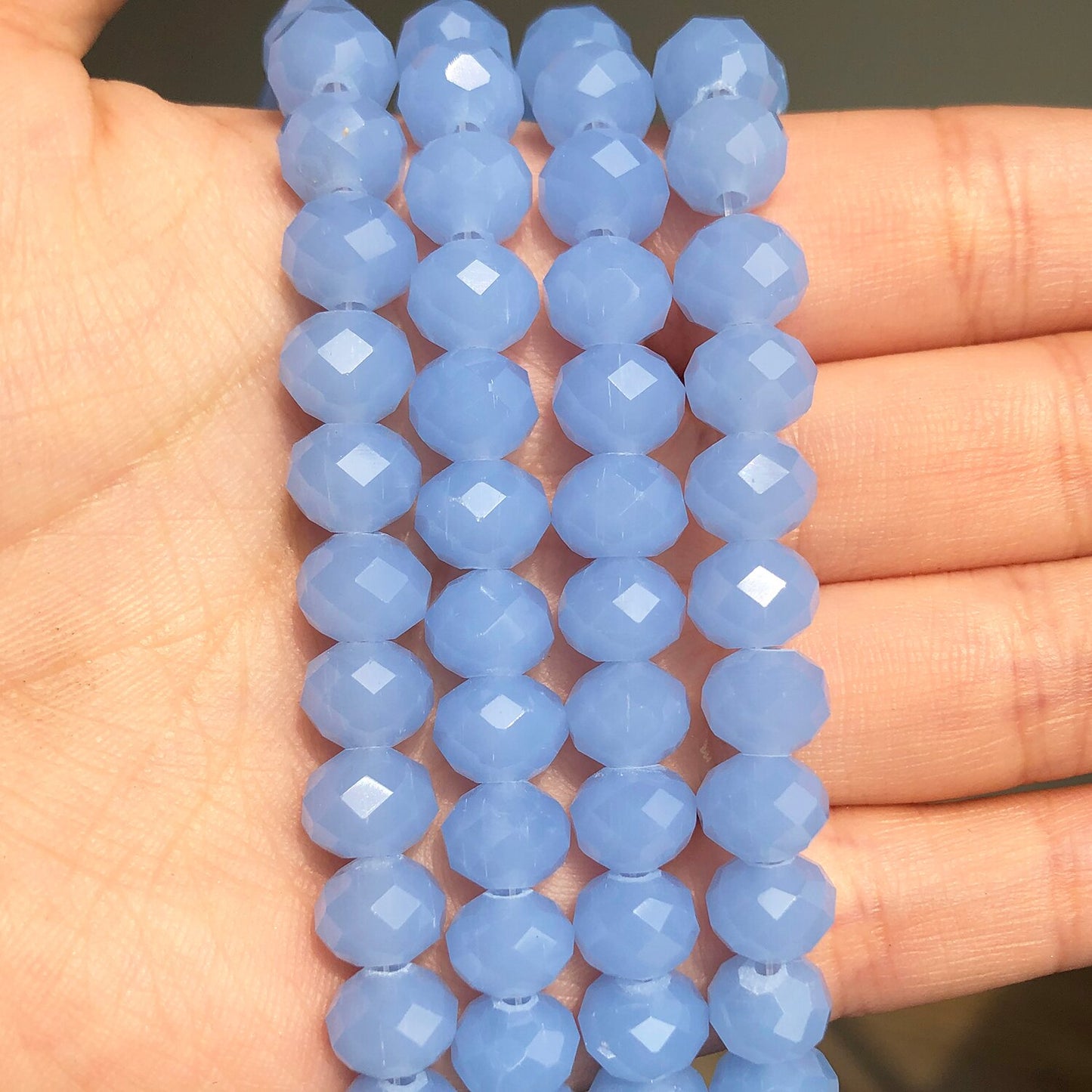 Natrual Stone Abacus Faceted Blue Jades Rondelle