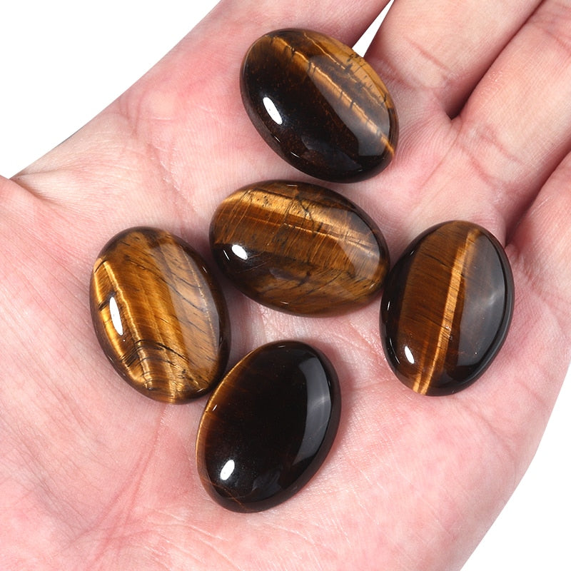 Natural Stone Oval Flatback Tiger's Eye Cabochon