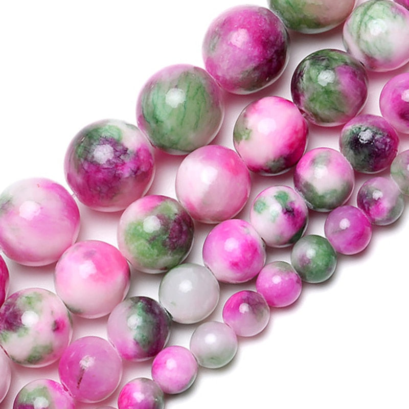 Natural Pink Green Persian Jades Stone Beads