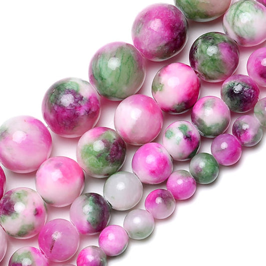 Natural Pink Green Persian Jades Stone Beads