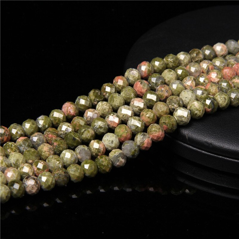 Green Jades Stone Beads Rondelle Flat Loose