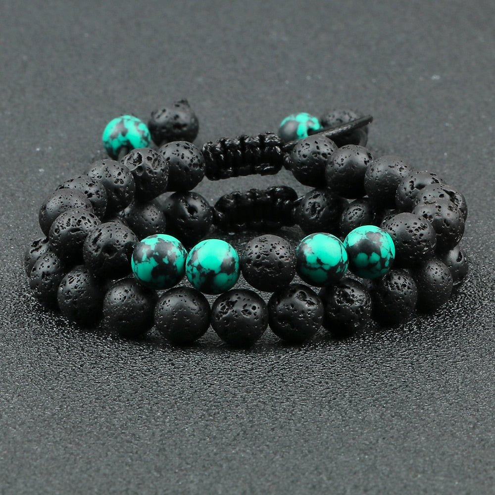 Adjustable Braided Natural Stone Beads Bracelets