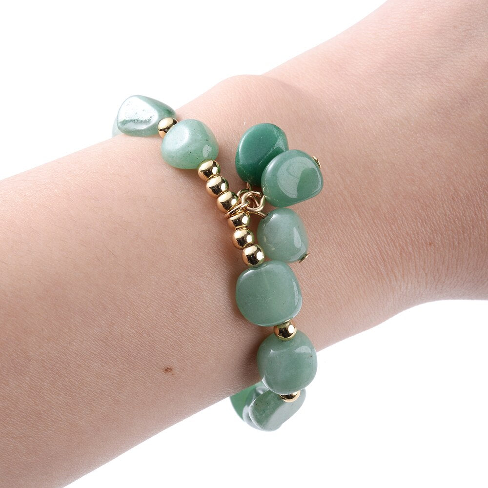 Green Aventurine Stone Bracelet Irregular Beads