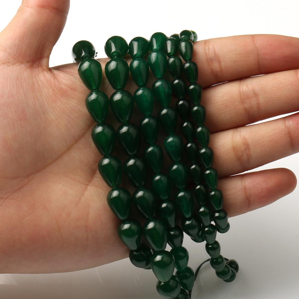 Natural Jades Stone Beads Dark Green Angelite