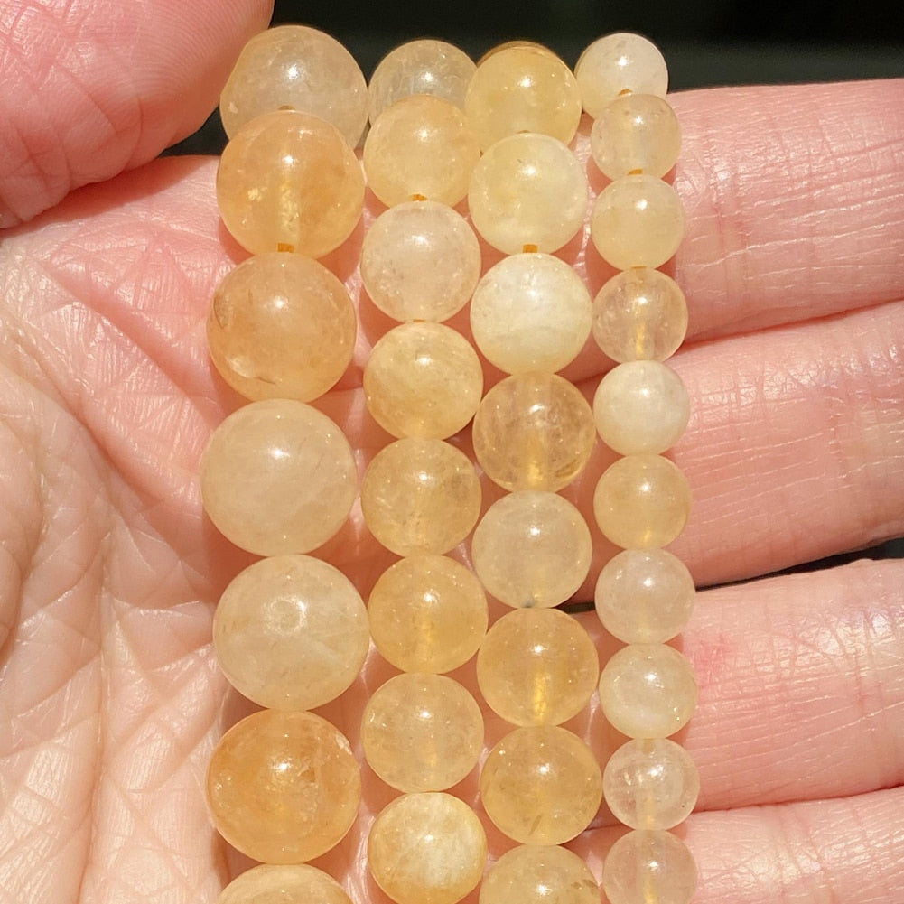 Citrines Chalcedony Jades Loose Spacer Round Beads