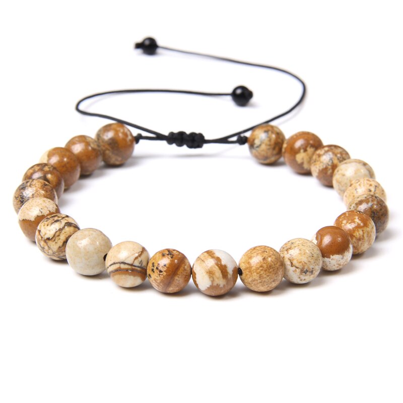 Adjustable Natural Stone Bracelet women Men Minimalist