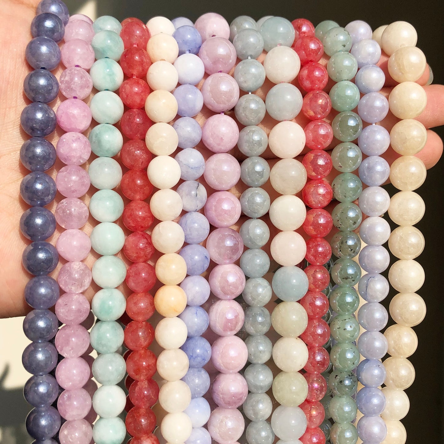 Natural Angelite Jades Stone Beads For Jewelry Making
