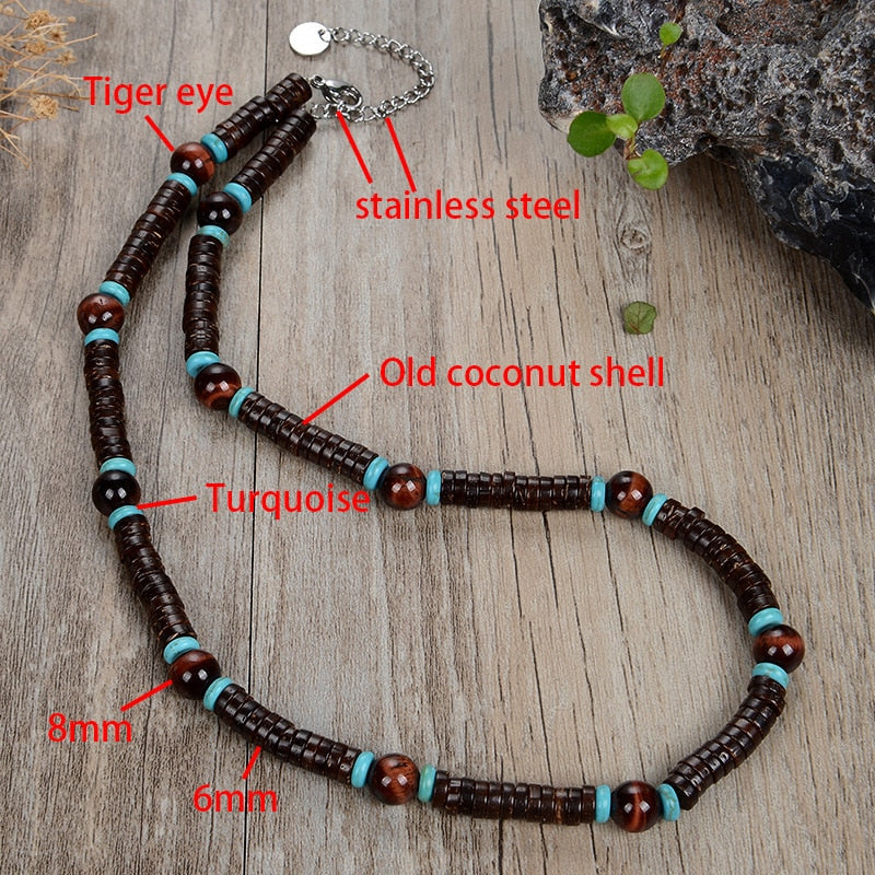 Fashion retro country beaded necklaces men's