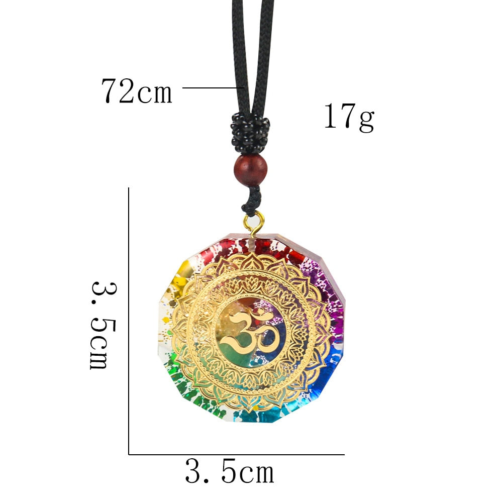 Orgonite Sri Yantra 7 Chakra Energy Necklace