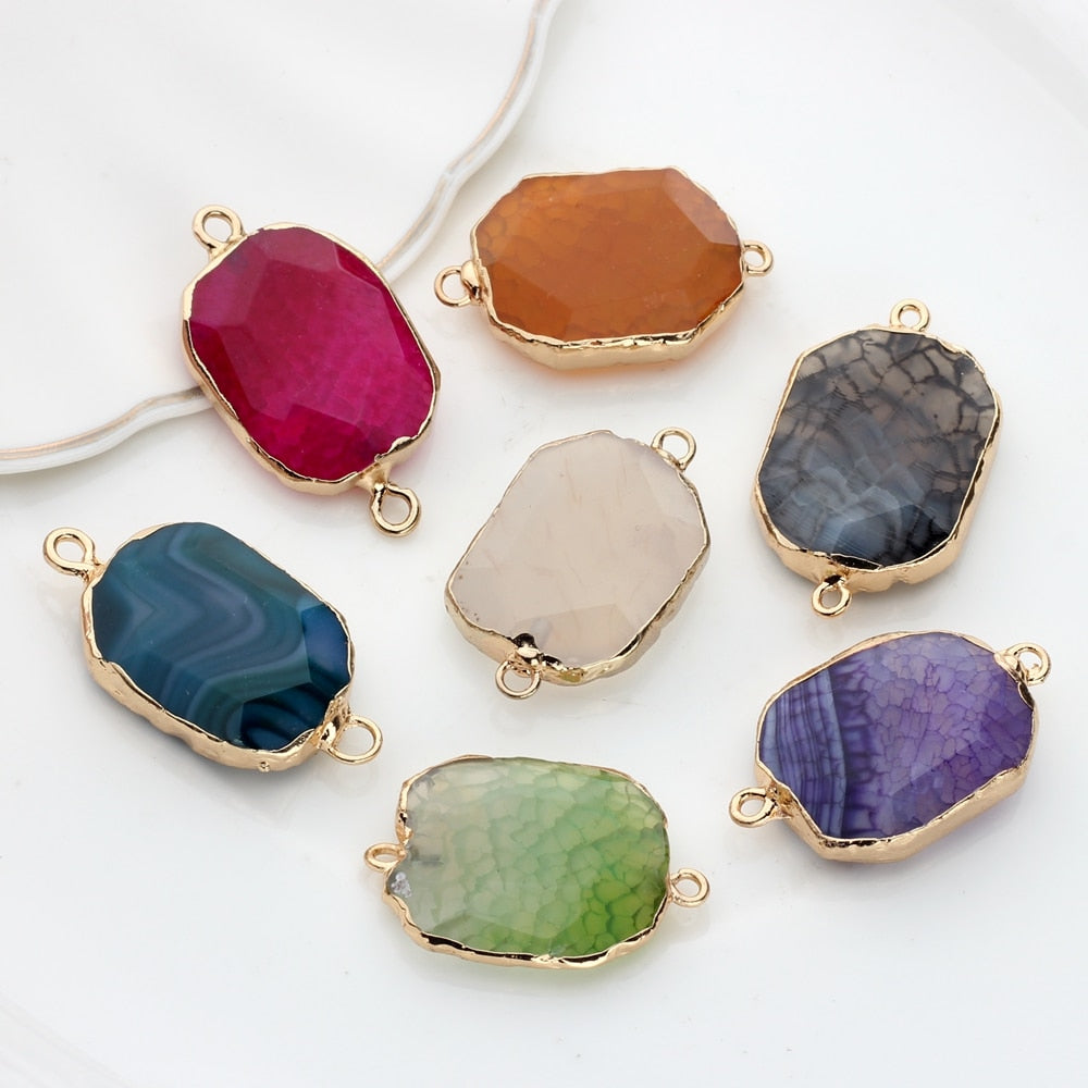 Natural  Stone Charms Pendant Colorful Birthstone