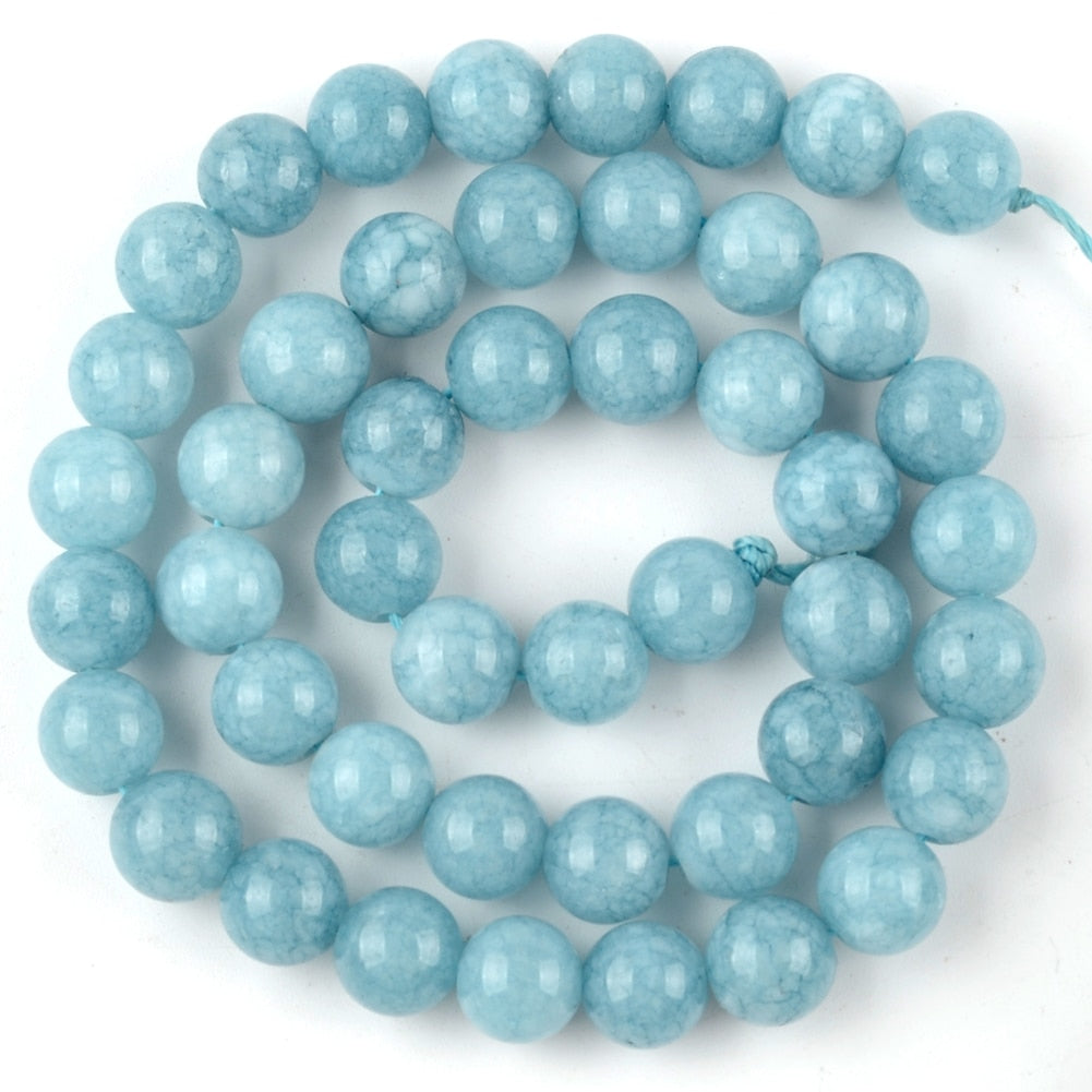 Blue Natural Chalcedony Aquamarines Stone Beads