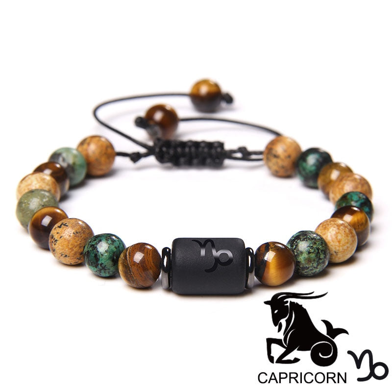 12 Zodiac Signs Constellation Bracelet Natural Picture