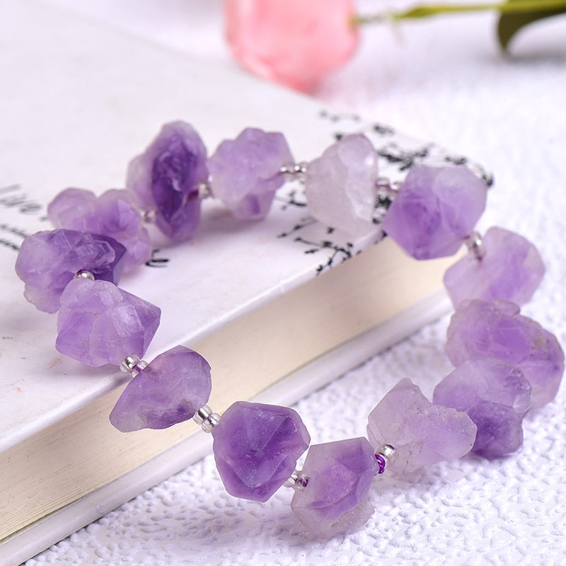 Simple Natural Amethyst Bracelet Crystal Healing