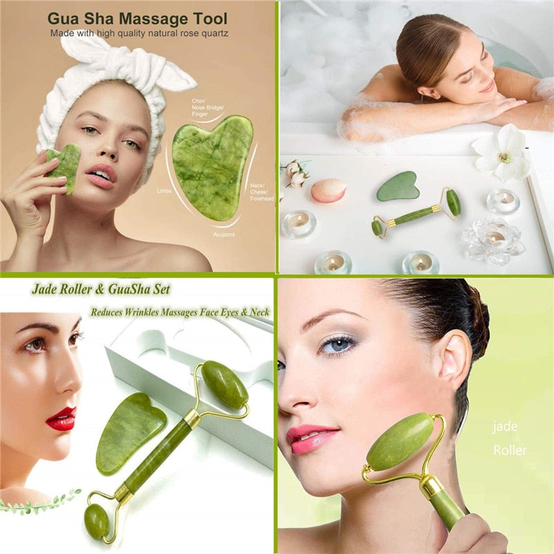 Jade Stone Facial Massage Roller For Face Women