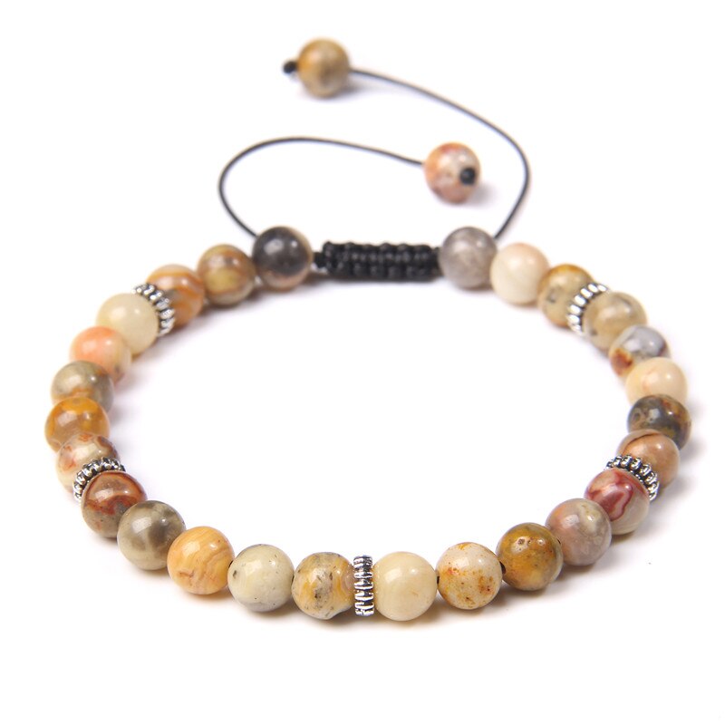 Natural Stone Beads Braided Chakra Bracelet