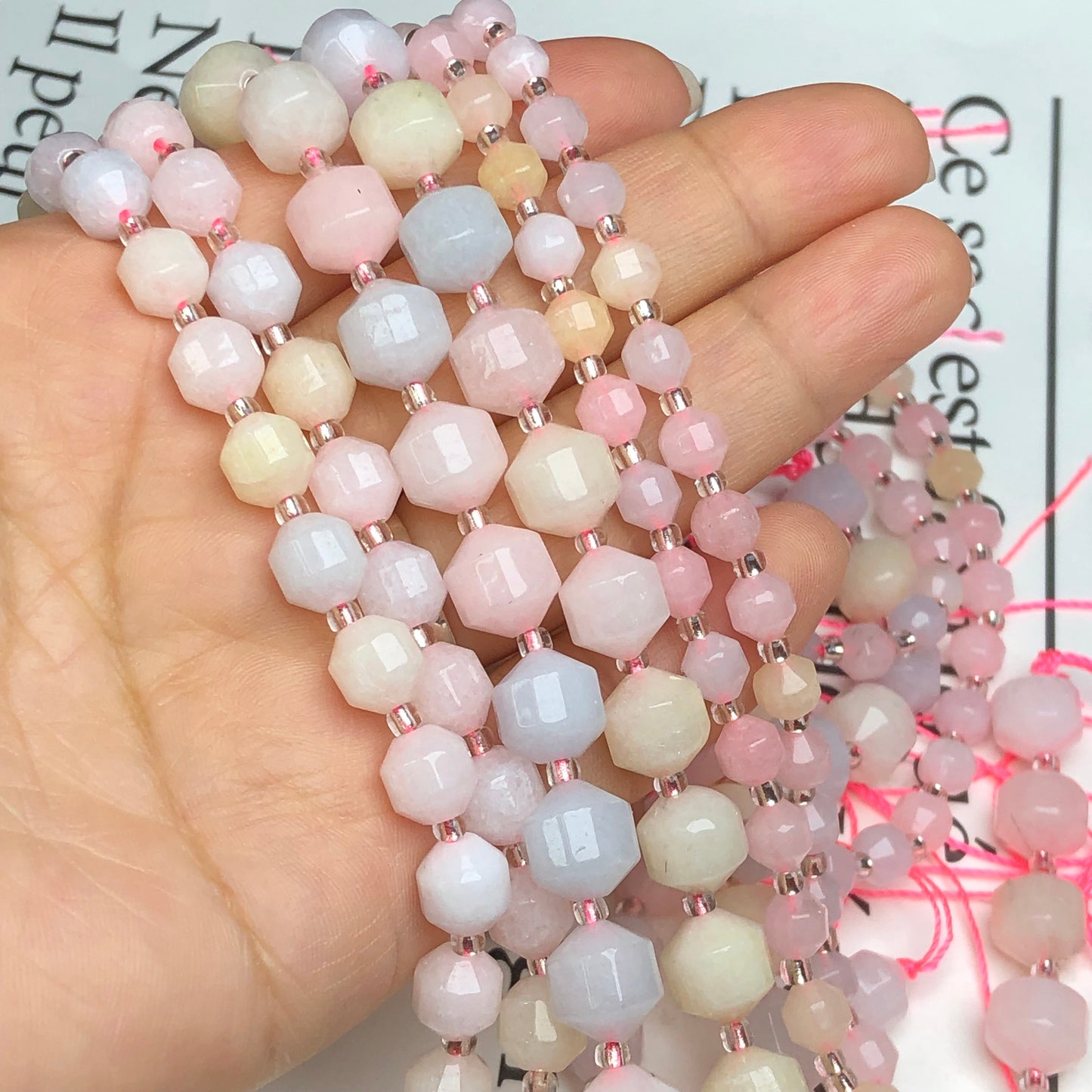 Colorful Morganite Jades Beads AAA Round Loose Spacer