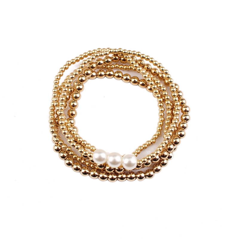 Natural Imitation Pearl String Bracelet Bangles Yoga