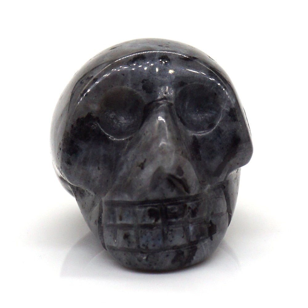 Skull Statue Natural Stone Carved Decoration Healing