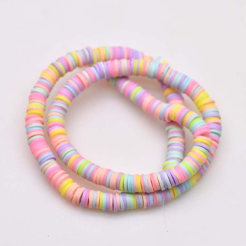 Flat Round Handmade Polymer Clay beads Chip Disk