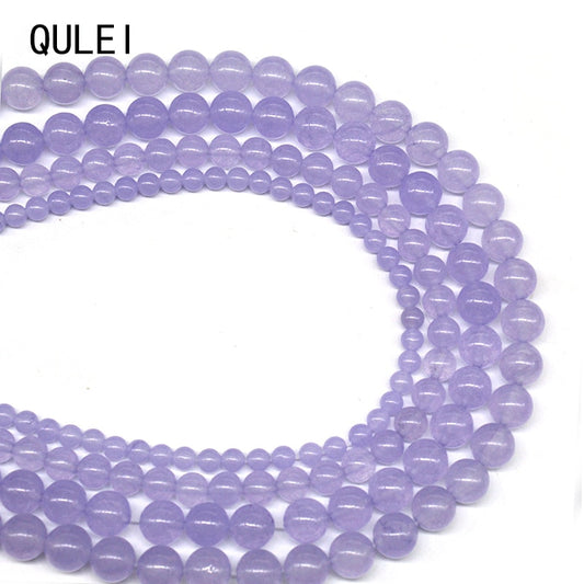 Stone Lavender Violet Chalcedony Jades Round