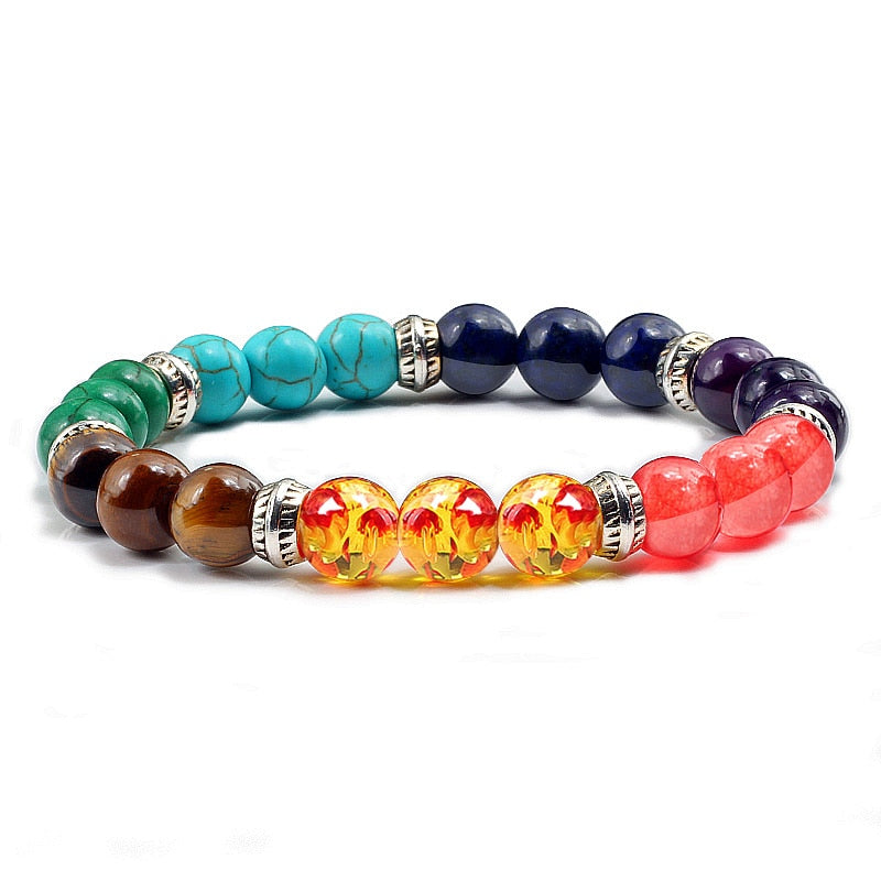 Reiki 7 Chakra Healing Bead Bracelet Natural Stone