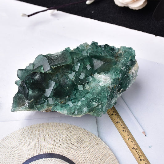 100% Natural Stone Green Fluorite Mineral Crystal