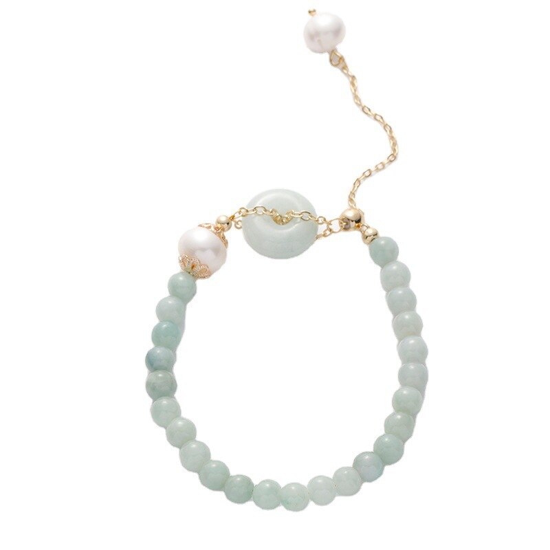 Natural Jade Beads Freshwater Pearls Strand Bracelets