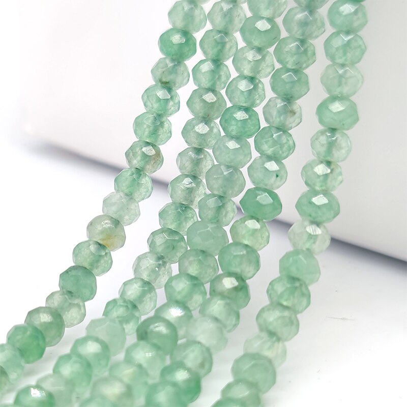 2-4mm Natural Stone Jades Faceted Flat Spacer