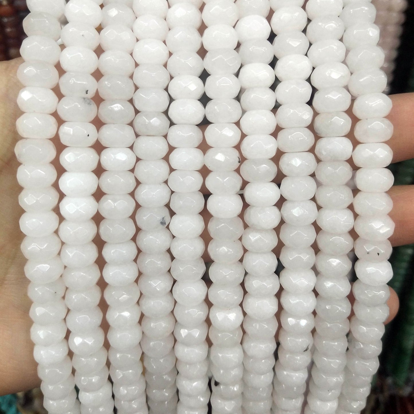 Natural Stone Faceted Rondelle Beads Jades Spacer