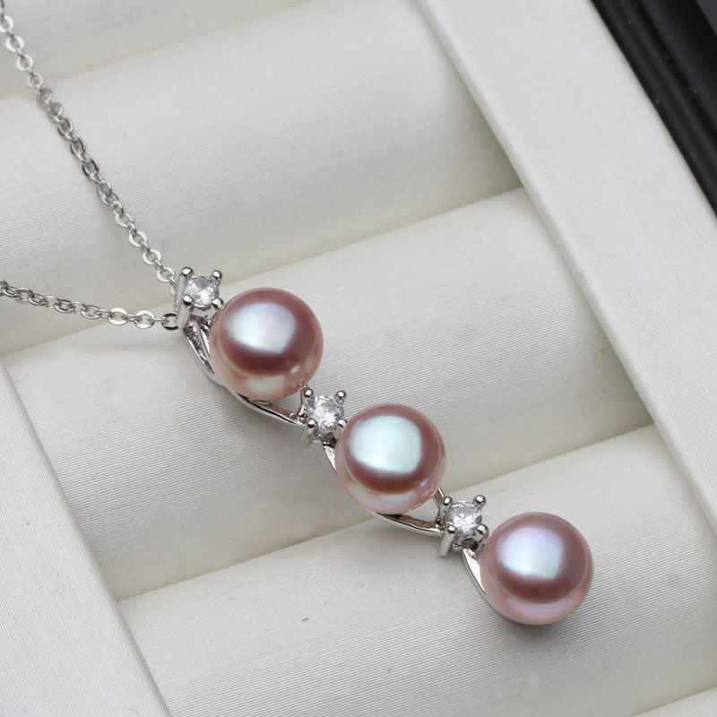 Fashion Freshwater Natural Black Pearl Pendant Women