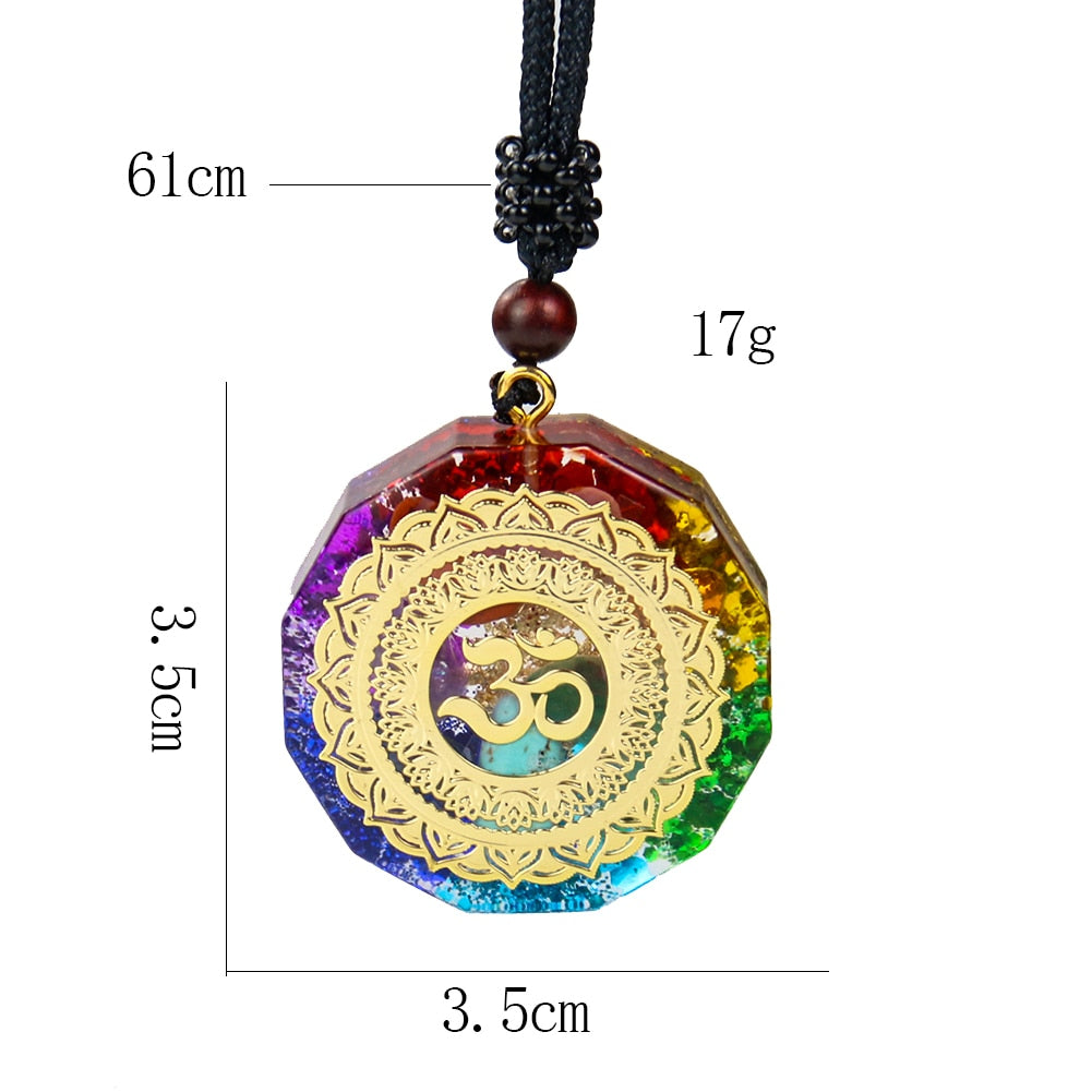 Orgonite Sri Yantra 7 Chakra Energy Necklace