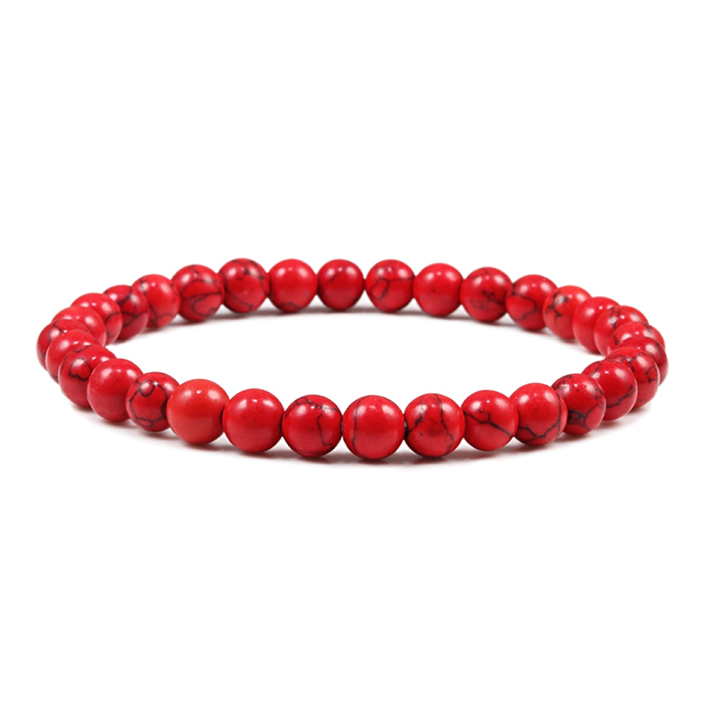 Stone Red Turquoises Prayer Beaded Bracelet Rosary