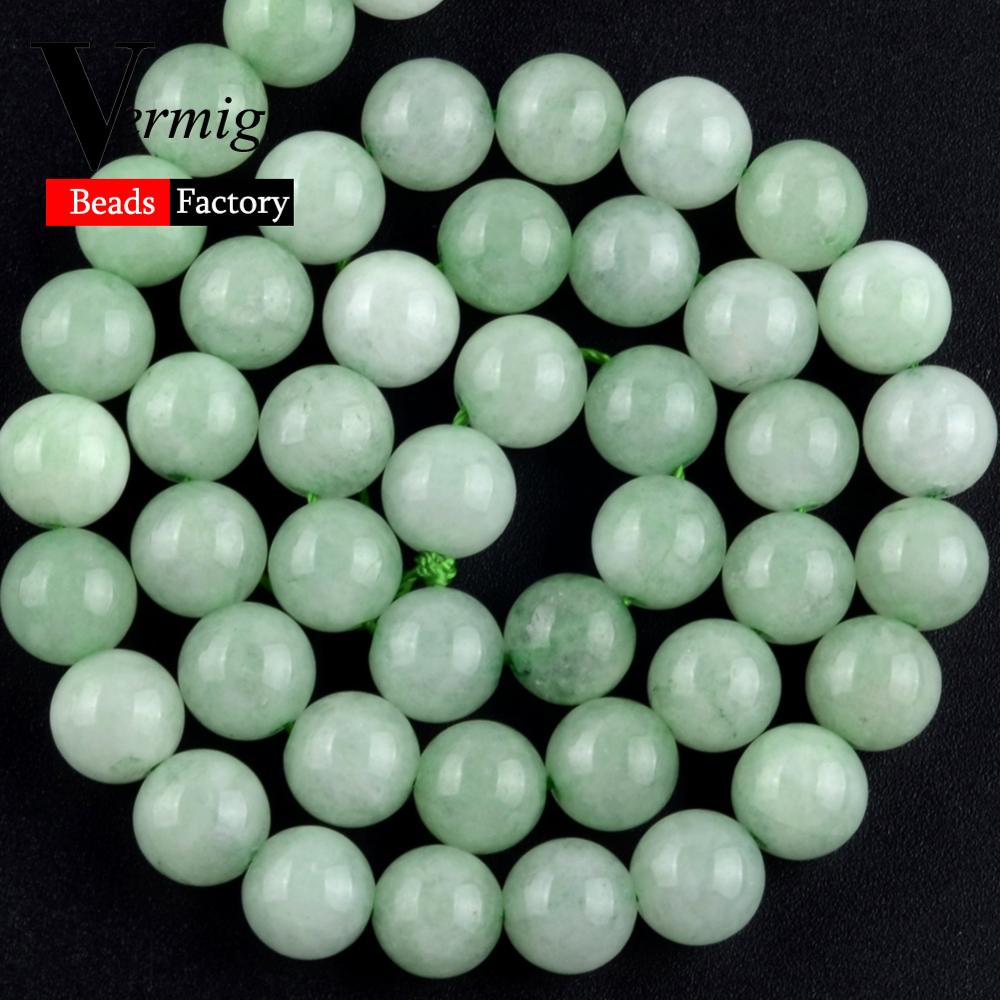 Burma Jades Natural Stone Round Spacer Beads