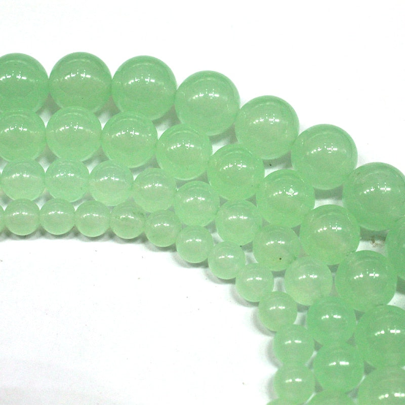 Green Aventurine Chalcedony Jades Natural Stone Beads