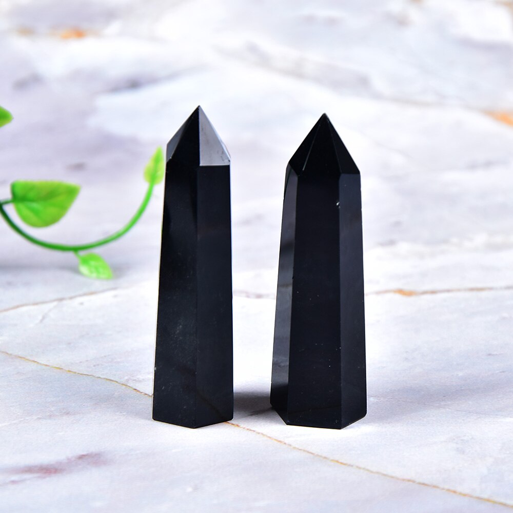 Natural Rock Obsidian Hexagonal Column Crystal