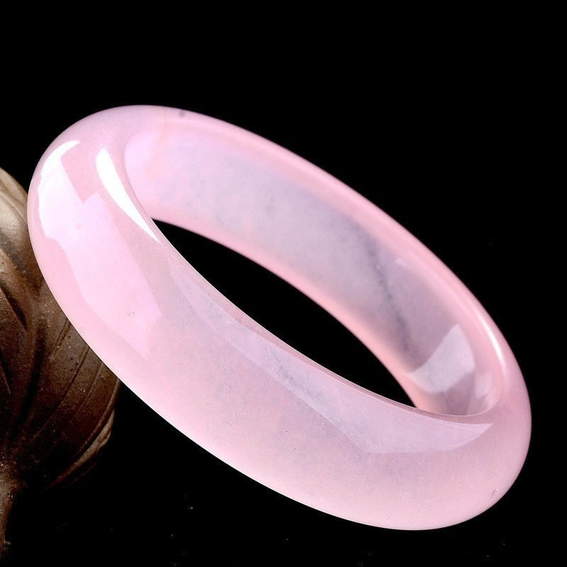 Genuine Natural Pink Jade Bangle Bracelet